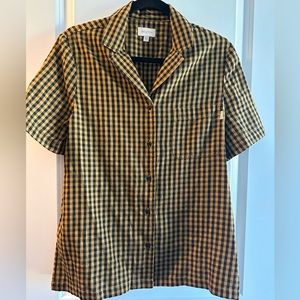 Brixton black/brown plaid Button Down Top (xs)